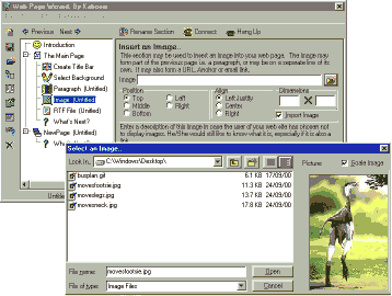 Web Page Wizard Screenshot